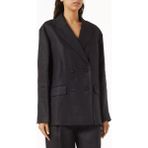 Rahat Kesim Keten Blazer, Yazlık Şıklık Için Hafif Ceket - XL - Siyah