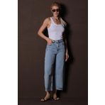 Rahat Kesim, Paçalarda yırtık detaylı, Kısa Boy yazlık kadın denim Crop jean Pantolon @Lisente