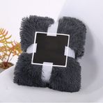Rahat Koyu Gri Manta Kanepe Battaniyesi Ters Çevrilebilir Peluş Kırlent Yumuşak Mikrofiber ve Sentetik Kürk Kış için İdeal Küçük Kanepe Kılıfı (200 x 230 cm)