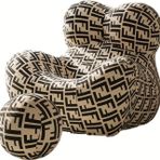 Rahat Modern Vurgu Sandalye ve Osmanlı Seti Ayak Dayamalı Şık Varil Koltuk Oturma Odası Yatak Odası Okuma Köşesi Rahat Salon Kanepe Sandalye C 116 x 99 cm
