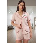 Rahat Saten Pijama Takımı Kiraz Nakış Detayı ile Şık Ev Giyim Seti Özenle Seçilmiş