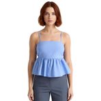 Rahat ve Şık Dacron Crop Bluz Günlük Kombinler İçin Görünüm Mükemmel Uyum Trend Tasarım_Mavi-36