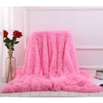 Rahat Yumuşak Peluş Battaniye, Çift Kalın Kadife Battaniye, İç Mekan Kullanımı için Çok Fonksiyonlu Dekoratif Kanepe Battaniyesi, TV Battaniyesi - Pembe, 130x160 cm