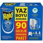 Raid Elektro Likit Sivrisinek Kovucu 90 Gece Etkili 1 Isıtıcı 2 Yedek 54.8 ml Ekonomik Paket