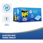 Raid Elektro Mat Kokusuz Sivrisinek Kovucu Tablet 20'li Paket 8 Saat Etkili Uzun Süreli Koruma