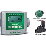 Rain Bird Esp 9V Pilli Kontrol Ünitesi 6 İstasyon 100 Dv 9V Selenoid Vana Erkek Adaptör Seti ESP-9V