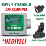 Rain Bird ESP9VI4 Pilli Kontrol Ünitesi 9V. 4 Istasyonlu ve 4 Adet 100DVF 9V. Vana Seti