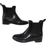 Rain Shoes Kadın Plastik Kısa Lastikli Yağmur Çizmesi Ince Taban Siyah Renk - 00-Siyah