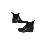 Rain Shoes Kadın Plastik Kısa Lastikli Yağmur Çizmesi İnce Taban Siyah Renk