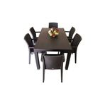 Rainbow 80x140 Camsız Masa 6 Adet Sıena Rattan Koltuk Seti Kahverengi