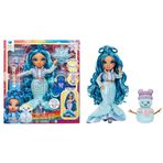 Rainbow High Kış Harikalar Diyarı Skyler - Mavi 11" Moda Bebek Su ile Şişiren Modada Gizli Sihirli Kar ve Kardan Adam Kiti, 4-12 Yaş Çocuklar için Harika Hediye