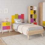 Rainbow Tek Kisilik Karyola-Sonoma-Renkli 105X106x206 Cm (Gxyxd)