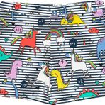 Rainbow Unicorn Kız Çocuk Desenli Cepli Şort