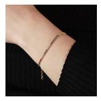 Rainbow Zirkon Taşlı Rose Gold Kaplama Gümüş Su Yolu Bileklik
