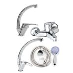 Rainex 4MBBS-01 4'lü Mix Banyo Lavabo Eviye Batarya Seti ve Duş Seri