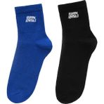 Raining Animals 2'li Koyu Renk Paket Pamuklu Unisex Tenis Çorap Logo Nakışlı Siyah & Lacivert - Siyah - Saks Mavisi - 36 - 44