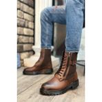 Rainon Store Açık Taba Deri Fermuarlı Klasik Erkek Bot - Taba - Taba