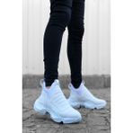 Rainon Store Bağcıksız Rahat Kalın Taban Beyaz Deri Erkek Spor Yarım Bilek Bot