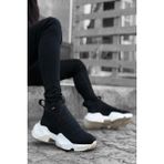 Rainon Store Bağcıksız Rahat Kalın Taban Siyah Deri Erkek Spor Yarım Bilek Bot