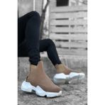 Rainon Store Bağcıksız Rahat Yüksek Taban Vizon Süet Erkek Spor Yarım Bilek Bot