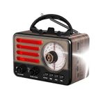 Raiseng R-137BT Müzik Seti LED Işıklı FM Radyo USB Micro SD MP3 Player Aux Bluetooth Hoparlör 16 Cm Boyunda Telefon Tutucu Özellikli (Siyah/Kahverengi Ahşap)