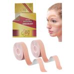 RAJ Kinesiology 2, 5cm X 5mt 2 Adet Tape Yüz Yogası Yüz Bölgesi Için Therapy Cotton Kinesio Face Tape