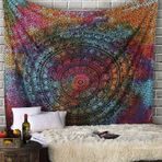 RAJRANG BRINGING RAJASTHAN TO YOU Hint Mandala Duvar Kilimi Duvar Asılı Fil Hippi Duvar Halıları Hippi Plaj Atma Kolej Yurt Dekoru Bohem Boho Yatak Örtüsü - Çok Renkli - Kraliçe - (228,6 x 213,4 cm)