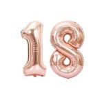 Rakam Folyo Balon 18 On Sekiz Yaş Rose Gold
