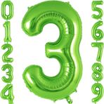 Rakam Folyo Balon 34 inç 76-82 cm (Açık Yeşil, 3)