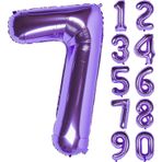 Rakam Folyo Balon 34 inç 76-82 cm (Mor, 7)