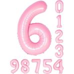 Rakam Folyo Balon 34 inç 76-82 cm (Pembe, 6)