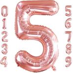 Rakam Folyo Balon 34 inç 76-82 cm (Rose Gold, 5)