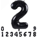Rakam Folyo Balon 34 inç 76-82 cm (Siyah, 2)