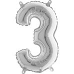 Rakamı Gümüş 40 cm 3 Folyo Balon