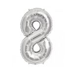 Rakamı Gümüş 40 cm 8 Folyo Balon