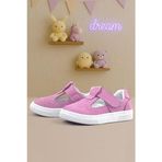 Rakerplus Bheem Hakiki Deri Pembe Cırtlı Bebek Sneaker Sandalet