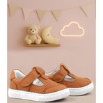 Rakerplus Bheem Hakiki Deri Turuncu Cırtlı Bebek Sneaker Sandalet