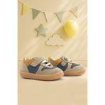 Rakerplus Bob Hakiki Deri Kum Rengi Barefoot Cırtlı Lastikli Bebek Sneaker Ayakkabı