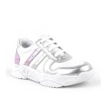 Rakerplus Hakiki Deri Gümüş Pembe Kalın Tabanlı Kız Çocuk Sneakers Ayakkabı