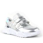Rakerplus Hakiki Deri Gümüş Renl Cırtlı Kız Çocuk Sneaker Ayakkabı