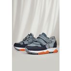 Rakerplus Hakiki Deri Koyu Gri Çocuk Cırtlı Sneakers Spor Ayakkabı