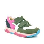 Rakerplus Hakiki Deri Yeşil Pembe Çocuk Sneakers Spor Ayakkabı