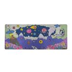 Rakkun Shop Mouse Pad, 30x70 cm, Mavi Halı Desen Baskılı, Kaymaz Taban, Bilek Destekli, Dikişsiz Kenar, Ergonomik, Ofis ve Oyuncular için (Cartoon)