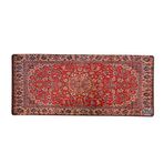Rakkun Shop Mouse Pad, 30x70 cm, Mavi Halı Desen Baskılı, Kaymaz Taban, Bilek Destekli, Dikişsiz Kenar, Ergonomik, Ofis ve Oyuncular için (Kırmızı Çiçekli)