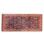 Rakkun Shop Mouse Pad, 30x70 cm, Mavi Halı Desen Baskılı, Kaymaz Taban, Bilek Destekli, Dikişsiz Kenar, Ergonomik, Ofis ve Oyuncular için (Retro Halı)