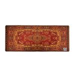 Rakkun Shop Mouse Pad, 30x70 cm, Mavi Halı Desen Baskılı, Kaymaz Taban, Bilek Destekli, Dikişsiz Kenar, Ergonomik, Ofis ve Oyuncular için (Turuncu Halı)