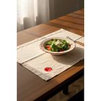 Rakle Pomodoro Keten Nakış İşlemeli 2'li Amerikan Servisi 35x40 Cm bej