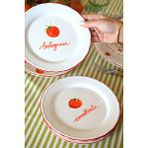 Rakle Pomodoro Stoneware 4'lü Meze Tabağı Seti 21 Cm Seramik