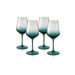 rakle refined glassware Petrol Yeşili Cam Kadeh 490 cc 4’lü Set Modern Ayaklı Su Meşrubat Bardağı