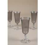 RAKLE Splendid Premium Kahve Yanı Kadehi Serisi - Füme Kristal Cam - 4 Parça 120cc Özel Tasarım - El İşçiliği Detaylar - Kahve Servisi